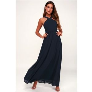 Lulu's Air of Romance Navy Blue Bridal Dress